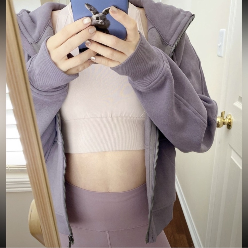 Lululemon 8 Scuba Hoodie Fleece Dusky Lavender full zip Sweatshirt MINT